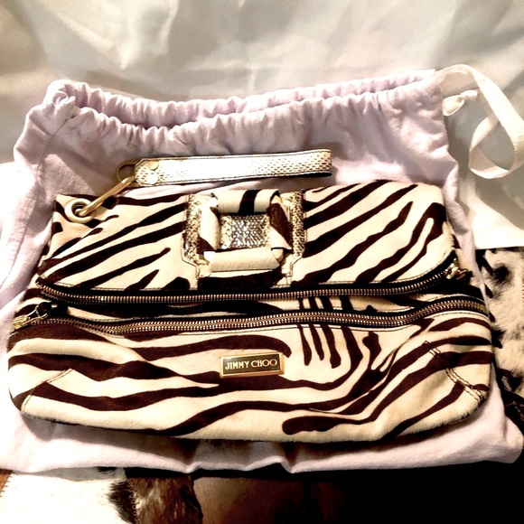 Jimmy Choo Zebra Clutch - Picture 1 of 5